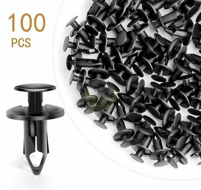 8mm Bumper Clips Retainer Auto Car Plastic Rivets Fastener Fender Push 100PCS