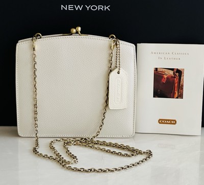 COACH MADISON VINTAGE IVORY TUXEDO FRAME KISSLOCK BAG 4415