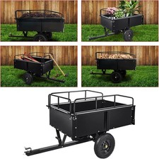 fOR Dump Cart Tipping Trolley Garden 750 Lbs Wheelbarrow Utility Truck Trailer