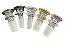 14mm X 18mm Heavy Hipped Male Glass Bowl Piece Tobacco Choose Your Color (2 Pcs)