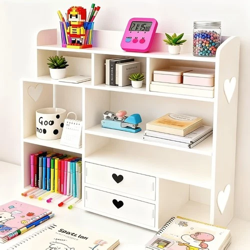 Double Layer Desk Organizer with Drawer
