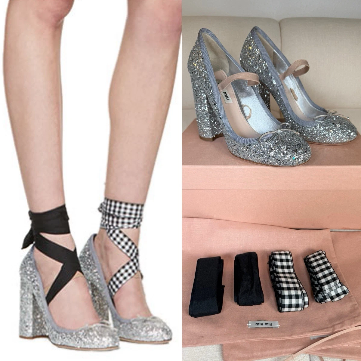 Miu Lace Up Heels for Women with Upper Leather for sale | eBay