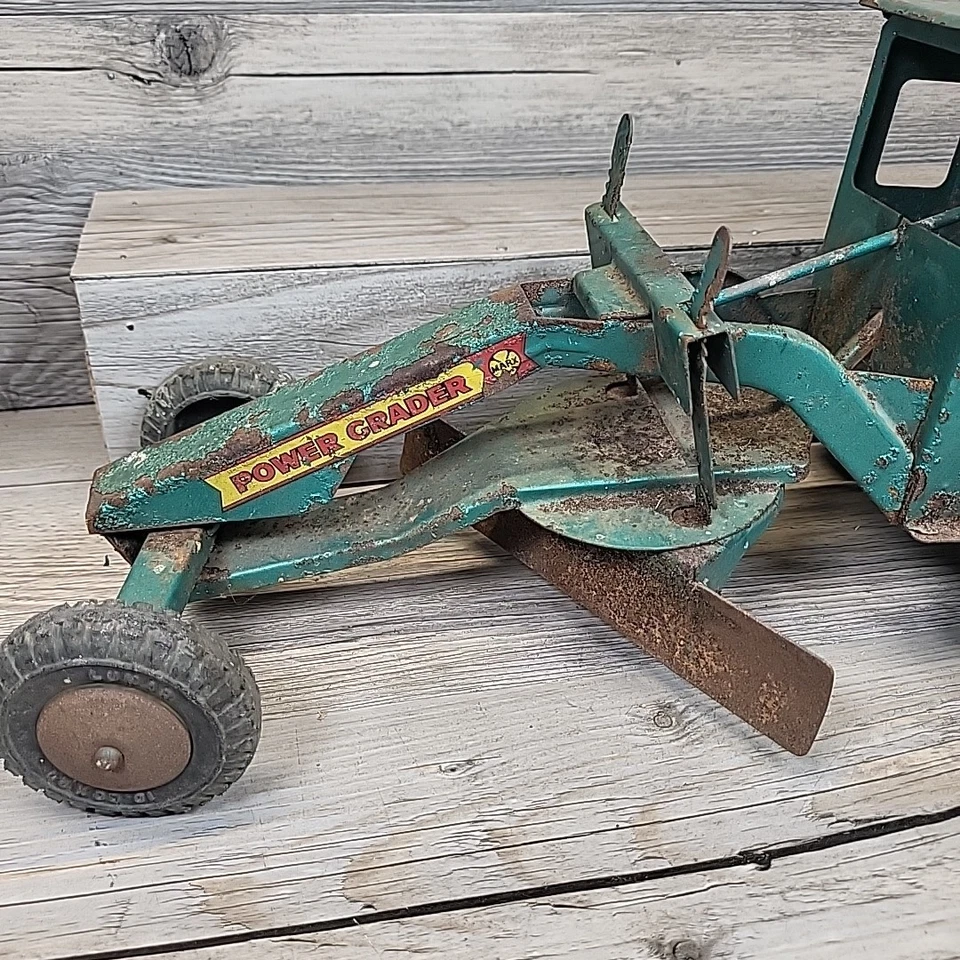 De colección GREEN POWER GRADER Marx tractor equipo juguete acero estaño EE. UU. Foto 3 de 4
