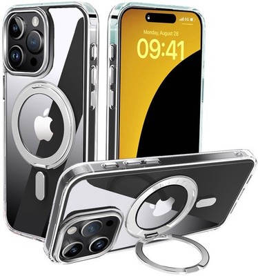 Funda Magnética Para iPhone 15 Pro, Funda Transparente Con Soporte Invisible