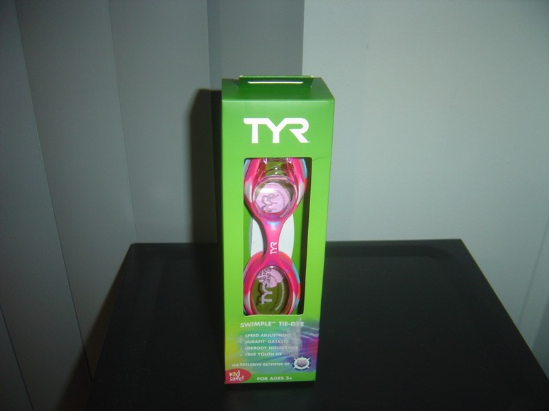 New TYR KIDS SWIMPLE Tie-Dye Kids Swim Goggles- Pink & Blue