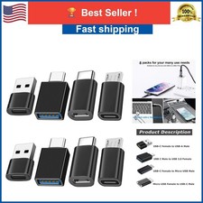 8 Pack USB to USB C Adapter Set, Type-C Female to USB Male Converter