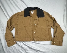 Future Collective Women’s Cropped Chore Jacket - Brown and Black Size M