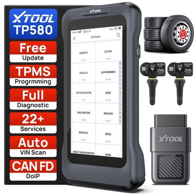 XTOOL TP580 Wireless TPMS Programming OBD2 Scanner Dianostic Tool w/2 Sensors