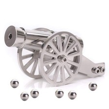 TIETHEKNOT Mini Napoleon Cannon Model Metal Replica Desktop Small, Silver