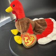 RETIRED RARE ORIGINAL TY BEANIE BABY "GOBBLES" THE TURKEY 1996