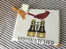 NWT Set 2-Flour Sack Towels BIRDWATCHER 24 x 36 USA 100 Cotton Alice  s Cottage