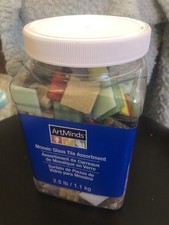 2.5 lb Glass Mosaic Tiles x Inch Multi Color , Seafoam, Mocha, Lavender Red