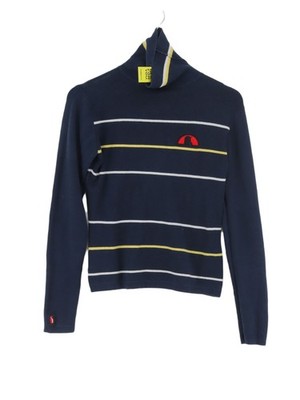 Ellesse Damen Pullover UK 10 Blau Baumwolle mit Elasthan Pulli