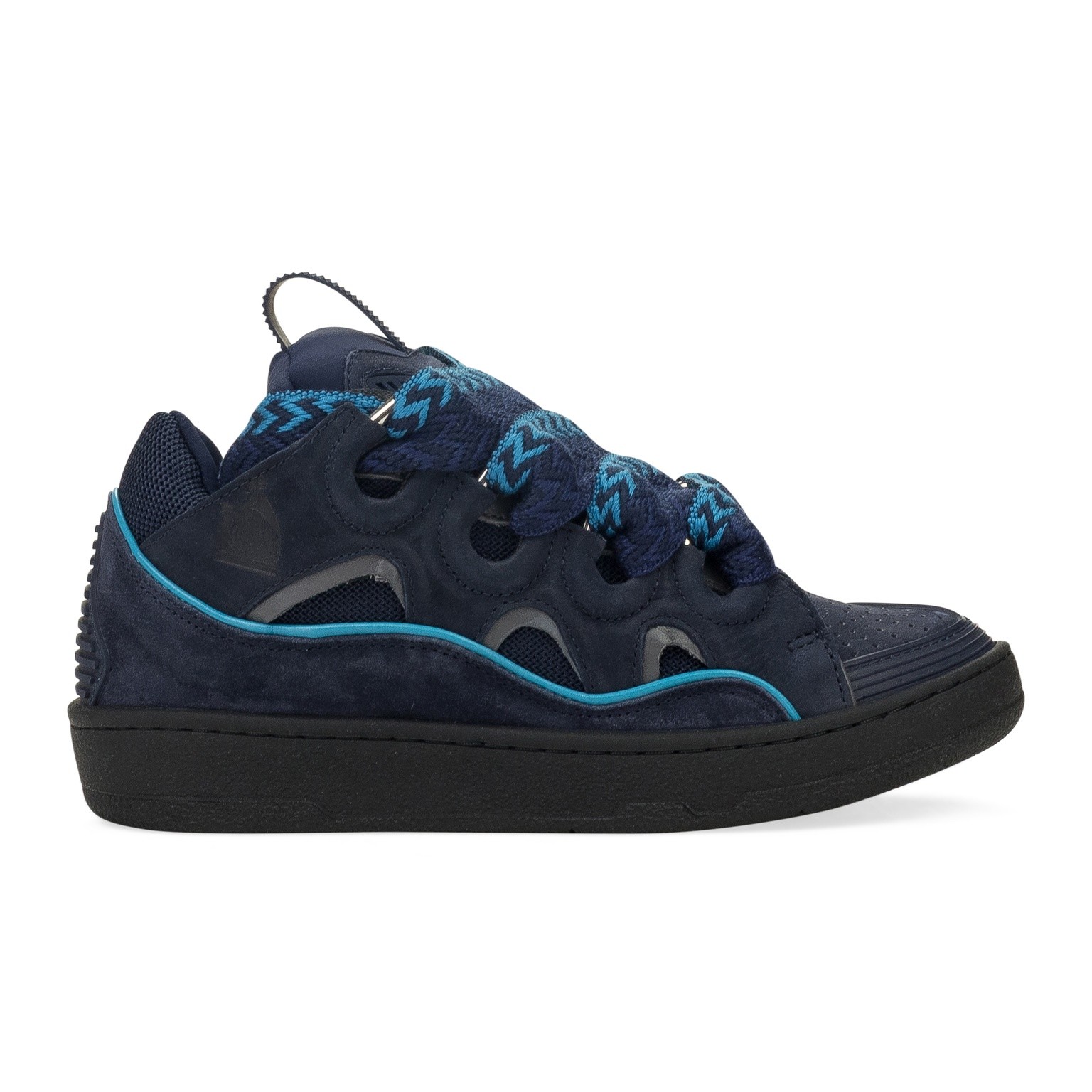 NIB LANVIN BLUE/GRAY CURB SNEAKERS SIZE 37 $970
