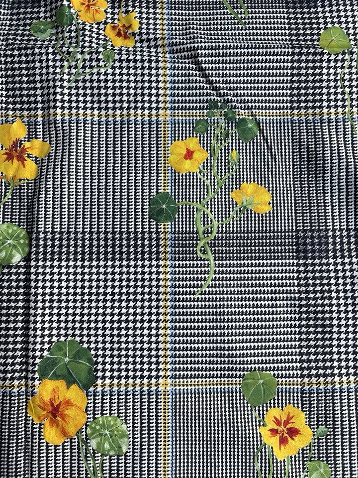 Vestido Oscar de La Renta Tela Deadstock Floral Algodón Popelina Capuchina 3 Yardas Foto 3 de 4