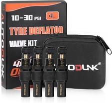 Auto-Stop Tire Deflator Kit Adjustable 10-30 PSI Off-Road Air Down Tool 4-Pack