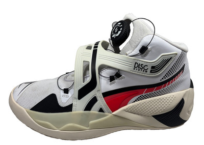 New Puma Disc Rebirth Mid Top Basketball Shoes White Coral 193934-02 Mens Sz 9.5