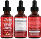 Vascu GLOW Cayenne Pepper Drops LIQUID Supplement Hawthorn Berry K2 D3 BEET ROOT — photo 3