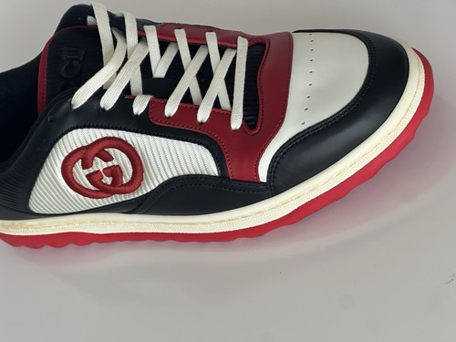 Gucci Dali Soft White/Black/Red Leather Sneakers 12.5 US (Gucci 12) 762611 NIB - Picture 6 of 19