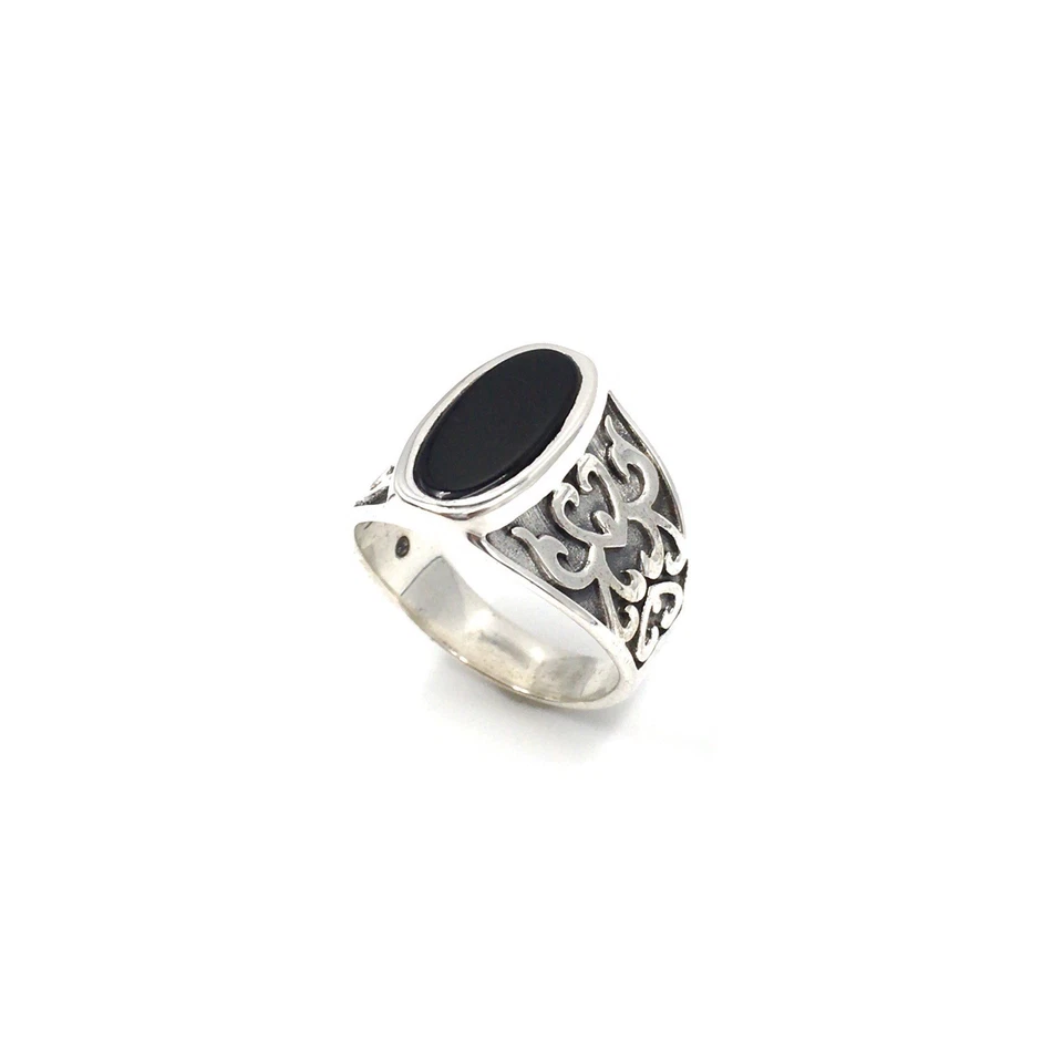 Anillo de plata 925 joyería maciza para hombre anillo de banda de ónix... - Imagen 3 de 4