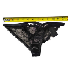 Vtg Sz-S Frederick's Of Hollywood Satin And Lace String Bikini Panties NWT