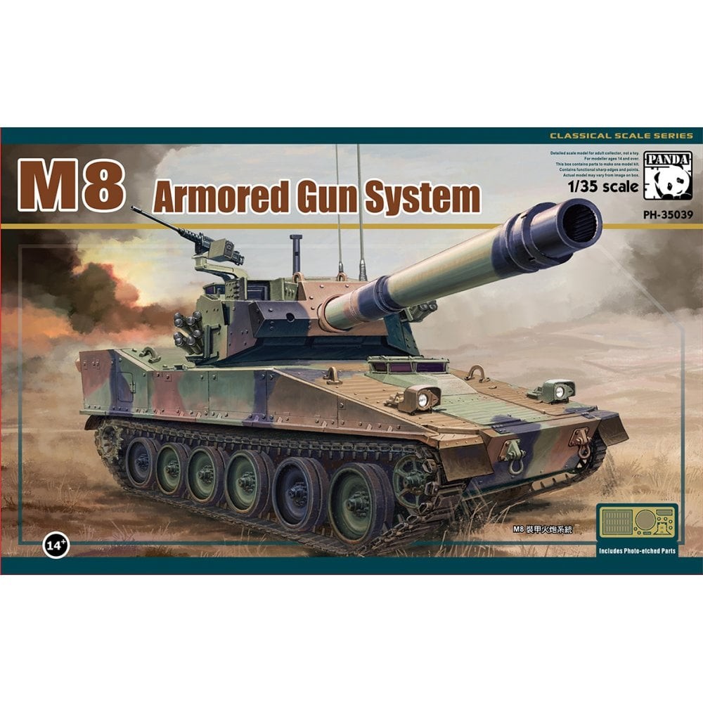 Panda Hobby 1:35 M8 Armoured Gun System Tank Model Kit PH35039