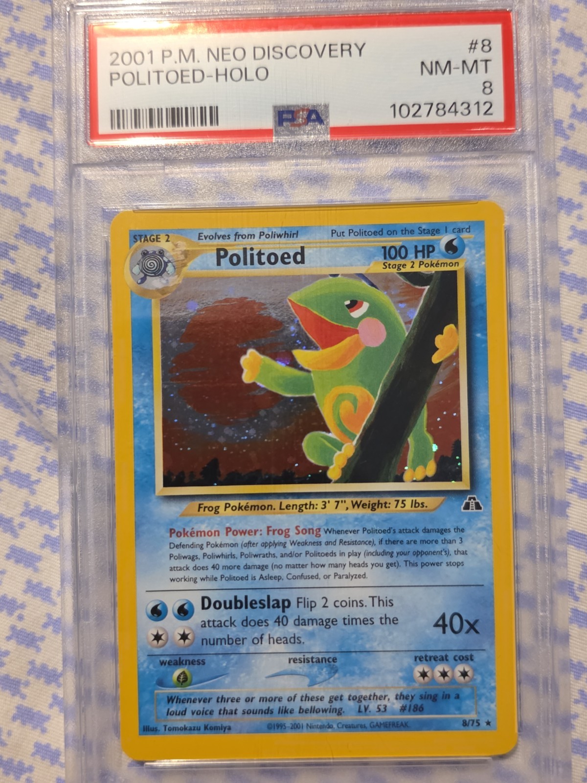 Politoed Pokemon Neo Discovery Holo 8/75 PSA 8