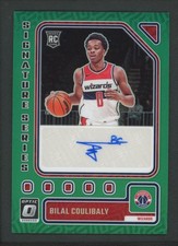 2023-24 BILAL COULIBALY AUTO PANINI DONRUSS OPTIC SIGNATURE SERIES GREEN RC