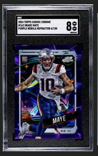 Drake Maye [Purple Nebula Refractor] #162 2024 Topps Cosmic Chrome card