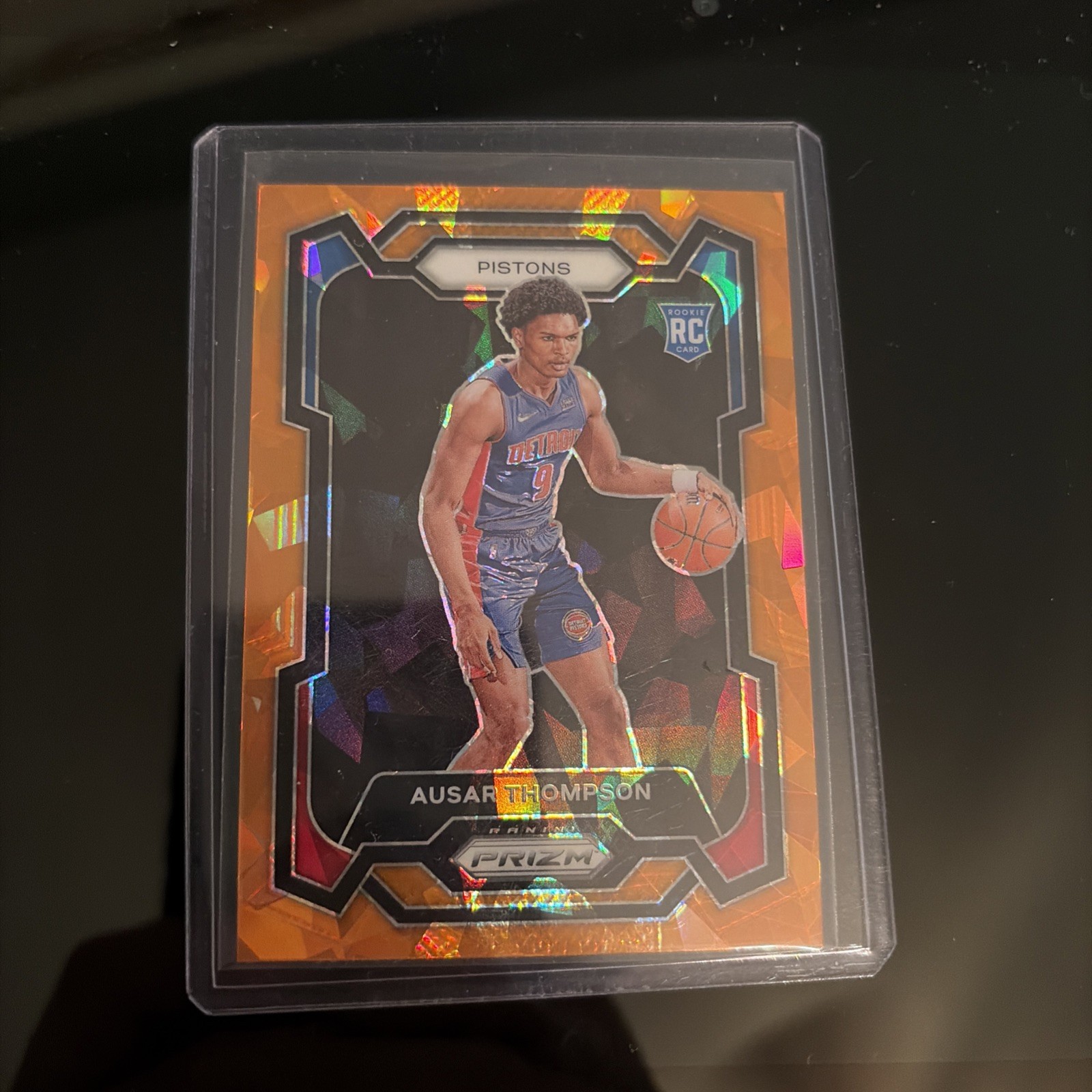 2023-24 Panini Prizm #178 Ausar Thompson Rookie orange cracked ice NY Knicks