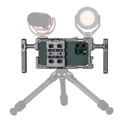 Universal Mobile Phone Handheld Video Rig Kit für iPhone, Smartphone Cage, Alu