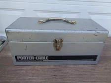 Vintage PORTER CABLE Professional Power Tools  Metal Case  Tool Storage Box