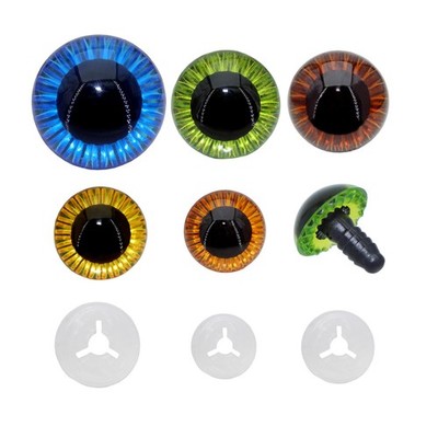 50Pcs 5Size 5Colors - 11/13/17/19/23MM Safety Eyes Plastic Craft Eyes with Wa...