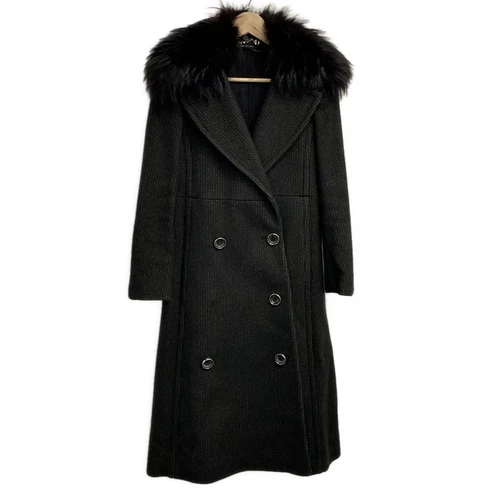 Autentico GUCCI Cappotto donna nero grigio scuro