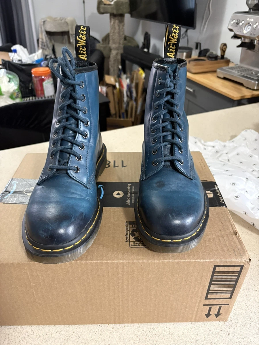 Dr. Martens Leather Upper Blue Boots for Women for sale | eBay
