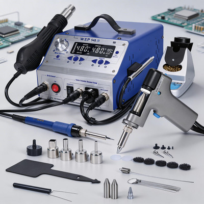 WEP 948-II Desoldering Station with Vacuum Pump Soldering Station Tool Set