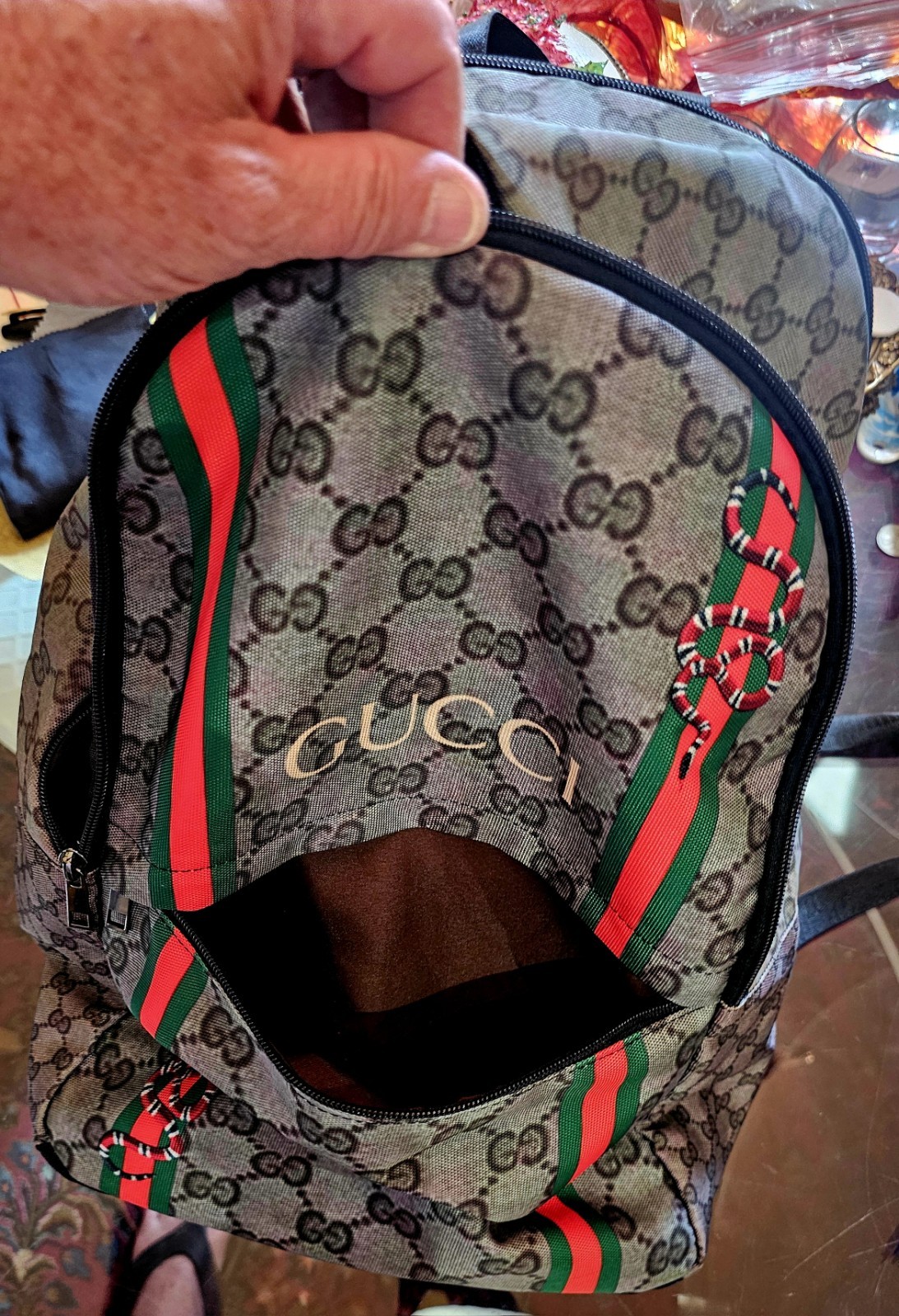 This is a Gucci Looking backpack featuring the si… - image 1