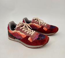 Inkkas Andes Jogger Sneakers in Red Multicolor Suede Women's Size 11 Men's 9