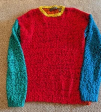 Vintage 80s/90s Gitano Colorful Knit Sweater Red/Orange/Blue/Green/Yellow Size S