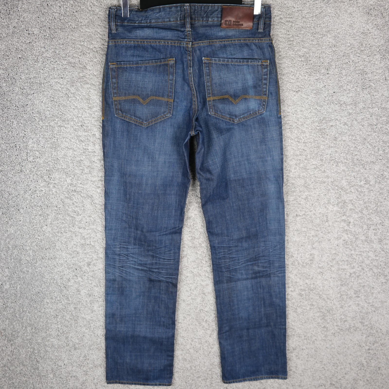 HUGO BOSS ORANGE 31 MEN'S JEANS REGULAR FIT W32 L34 BUTTON BLUE DENIM STRAIGHT thumbnail 3