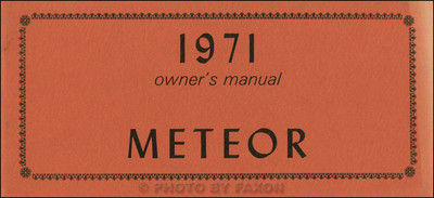 1971 Mercury Meteor Rideau Montcalm Bedienungsanleitung NOS