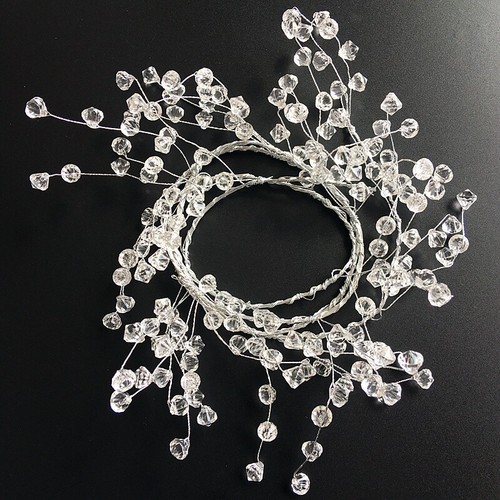 94''Crystal Beaded Wreath Garland Clear Diamond Branch Acrylic Party Decor - Picture 7 of 8