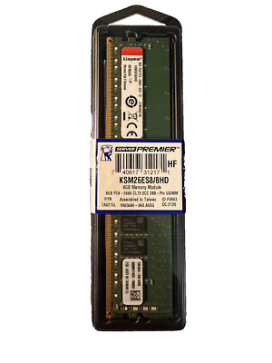 Kingston 8GB DDR4-21300 PC4 2666 ECC UDIMM Memory Module