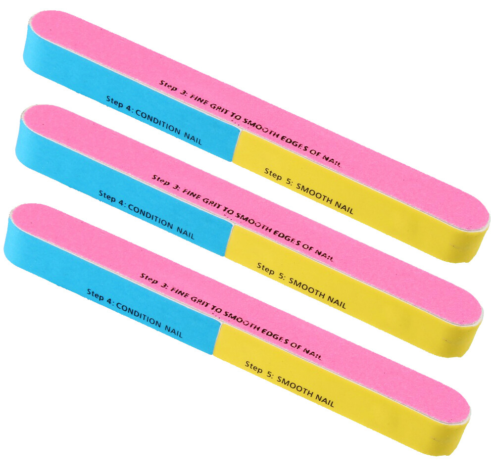 3 x 7 in 1 Nail File buffer Grit Foam Files salon nails Manicure Pedicure