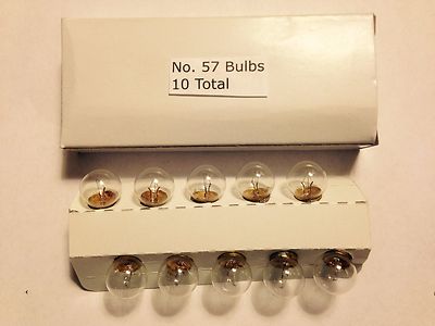 10 Pack of 57 light bulbs (14 volt) for Lionel & American Flyer Trains & others 