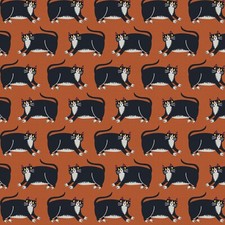 Feline Drive Fabric CAT'S MEOW Cat Stripe Orange - Fat Quarter 18"x22" FQ
