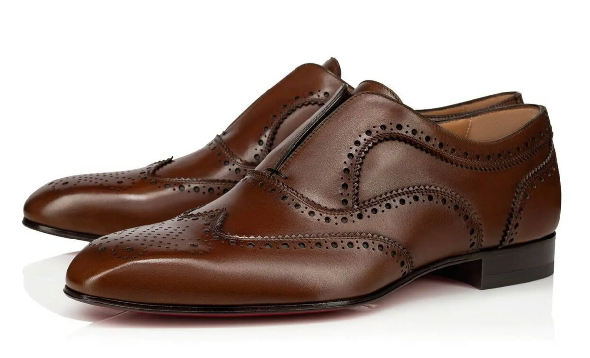 Christian Louboutin Mens Platerboy Flat Havane Brown Leather Dress Loafer 40 7 Christian Louboutin Mens Platerboy Flat Havane Brown Leather  main image 2