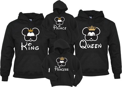 King Queen Prince Princes Mickey Minnie Family Vacation Matching Hood Pull Over