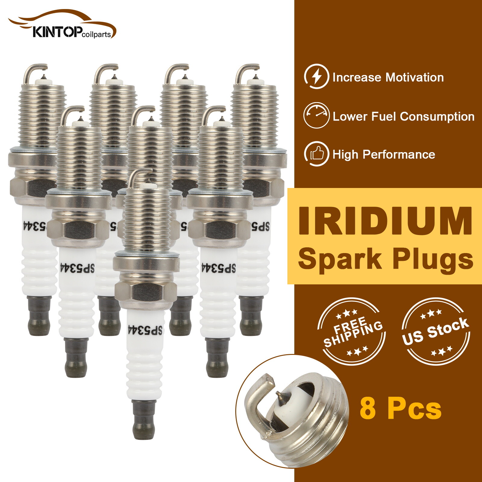 8x Iridium  Platinum Spark Plugs For Dodge Dakota 4.7L 2005-2007