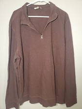 Calvin Klein Mens XXL Sweater Shirt Long Sleeve 1/4 Zip Pullover Size Burgandy